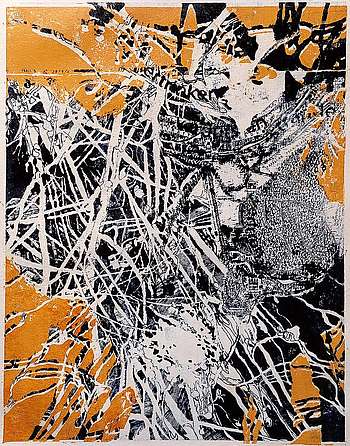 Marion Münzberg: UnterHolz (2024), Transferlithografie