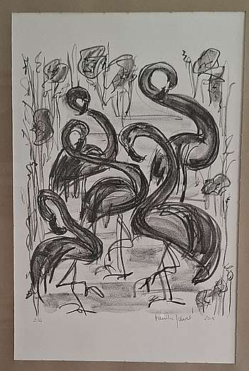 Lithografie 2/6, Flamingos 2015 Monika Jokiel