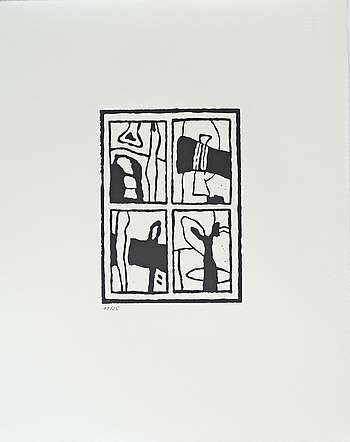 Vernetzt II, Steinätzung/Hochdruck, 48 x 38 cm, Auflage 25 Stück
