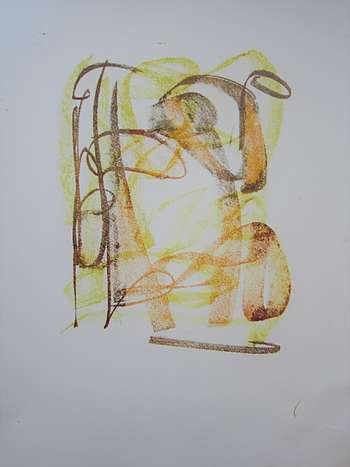Teil des Leporellos, FarbLithografie 1/12, Face the Music, Monika Jokiel