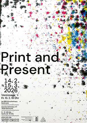 Ausstellungsplakat "Print and Present" BBK Karlsruhe