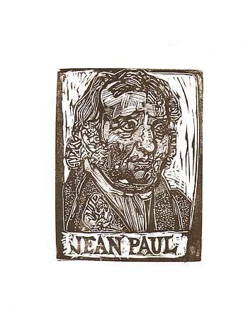 Jean Paul, Holzstich, 12 x 10 cm, copyright Peter Genßler
