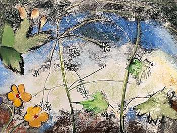 Christine Fiebig Flower Monotypie Copyrigt, alle Rechte Christine Fiebig